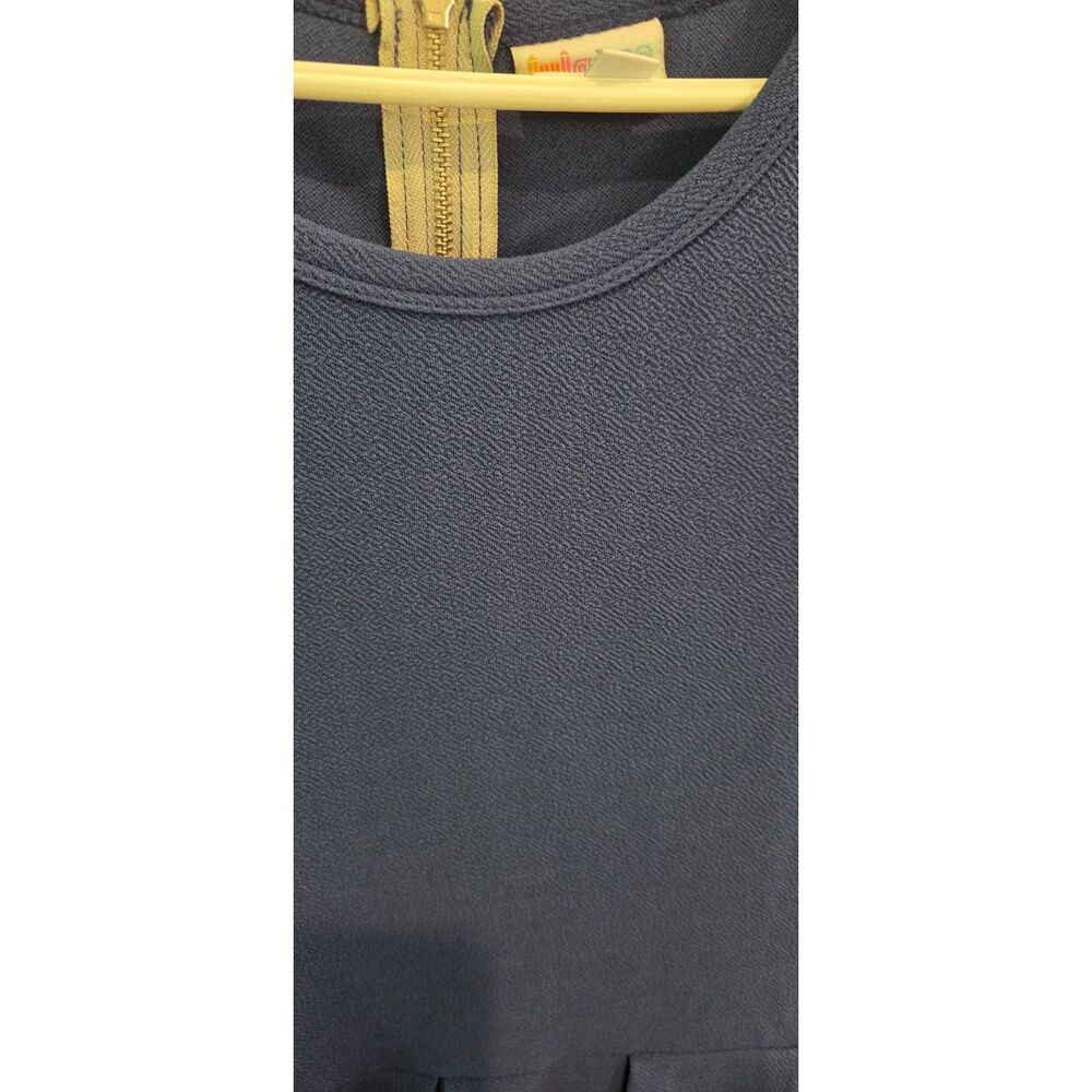 LuLaRoe 2XL Navy Blue Amelia Dress Pockets Full Zip Fit & Flare - Picture 5 of 5